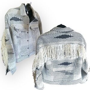 LEVIS FRINGE WOOL BLEND TRUCKERS JACKET